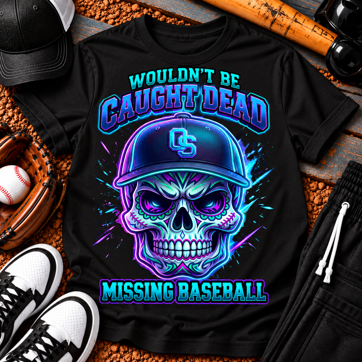 Caught Dead Missing Baseball Youth T-Shirt
