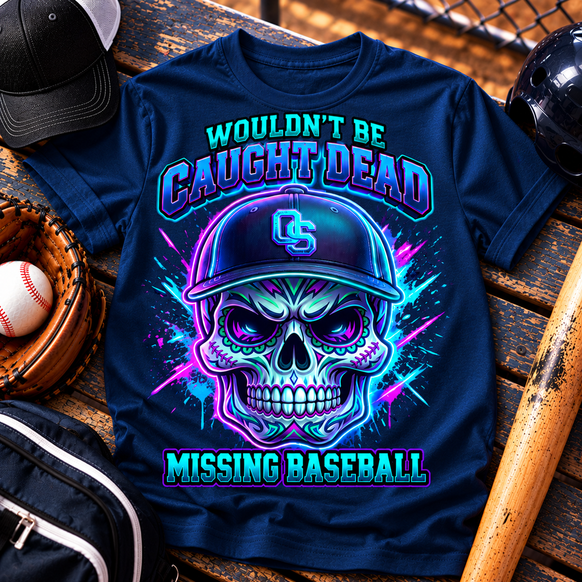 Caught Dead Missing Baseball Youth T-Shirt