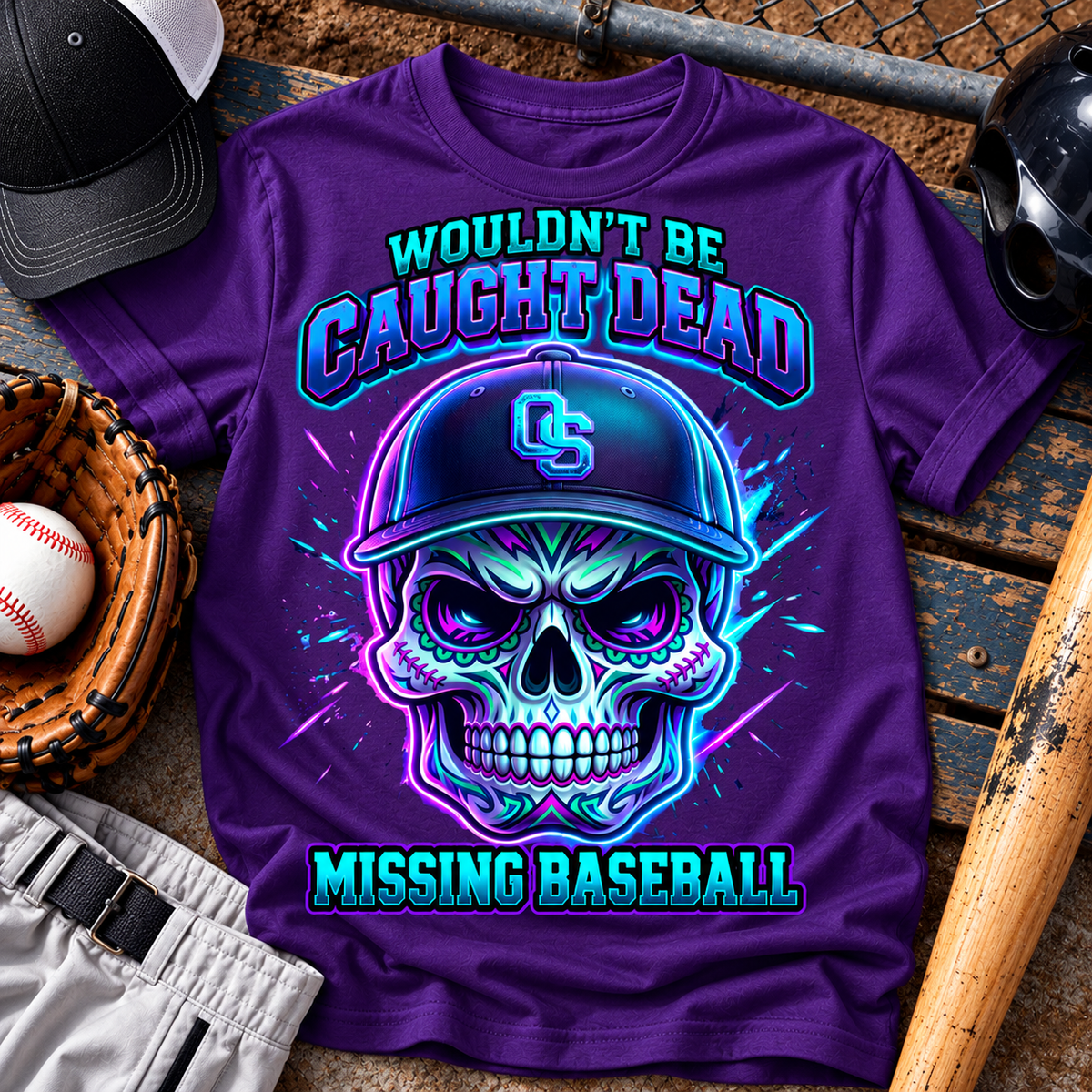 Caught Dead Missing Baseball Youth T-Shirt